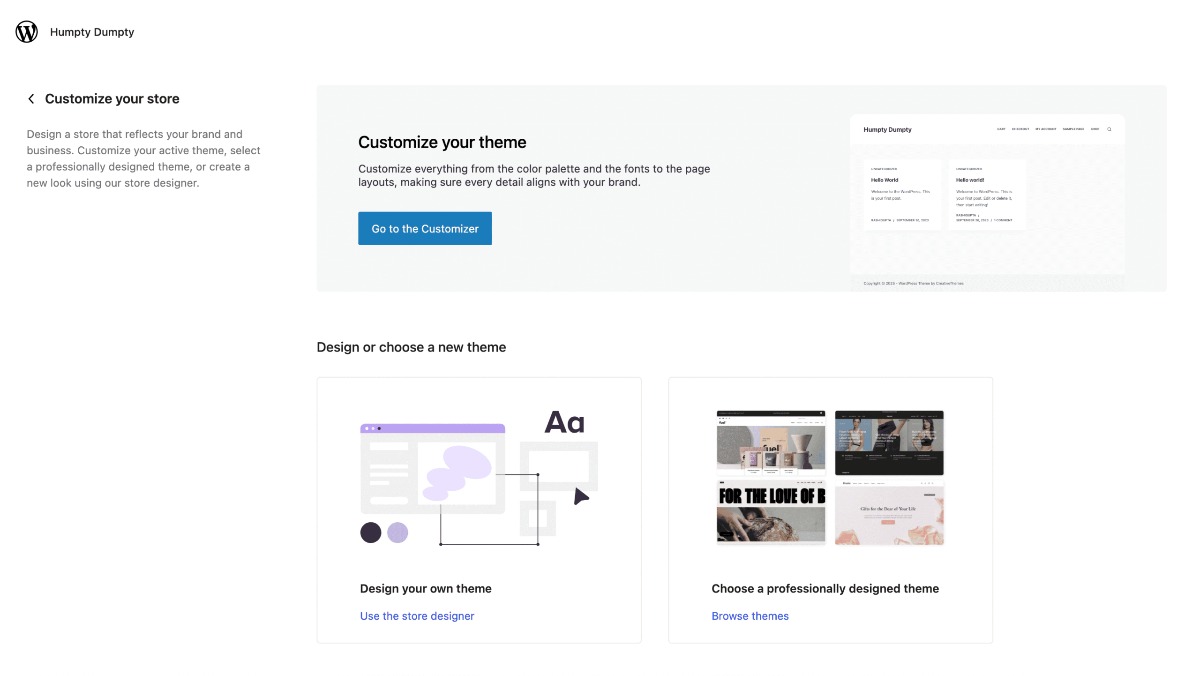 Customize Theme in WooCommerce