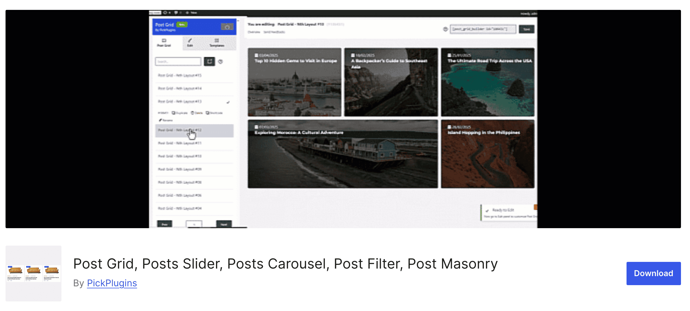 Post Grid by PickPlugins