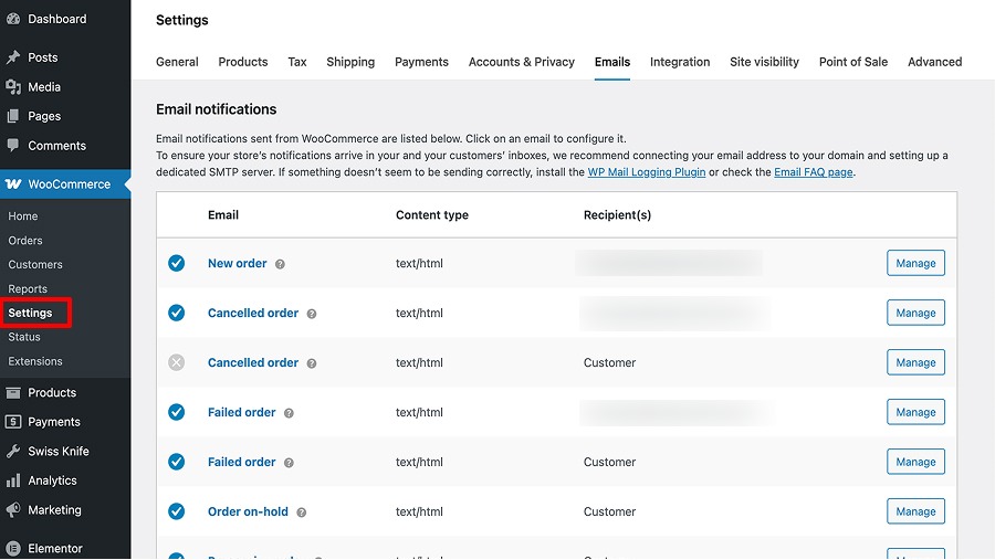 WooCommerce Emails