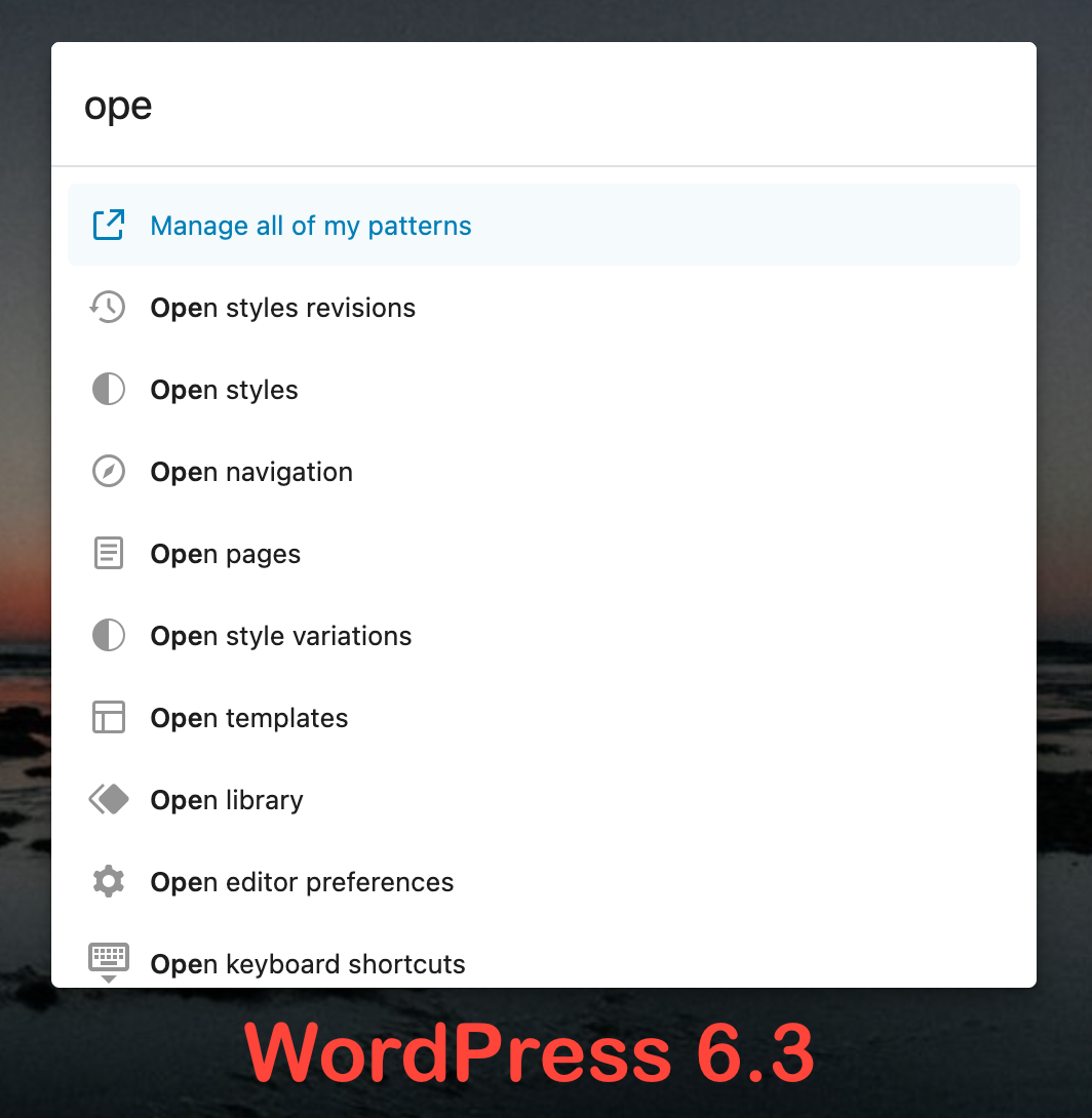 WordPress 6.3: Command Palette