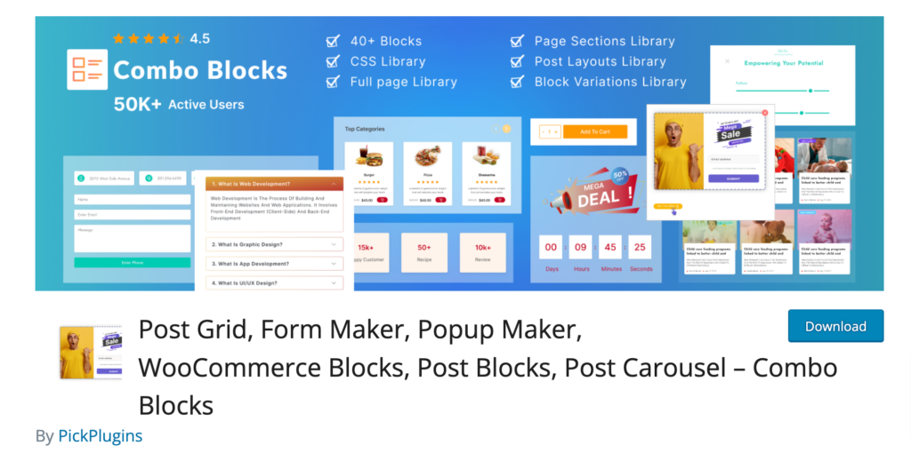 WordPress Gutenberg Block Plugin: Combo Blocks