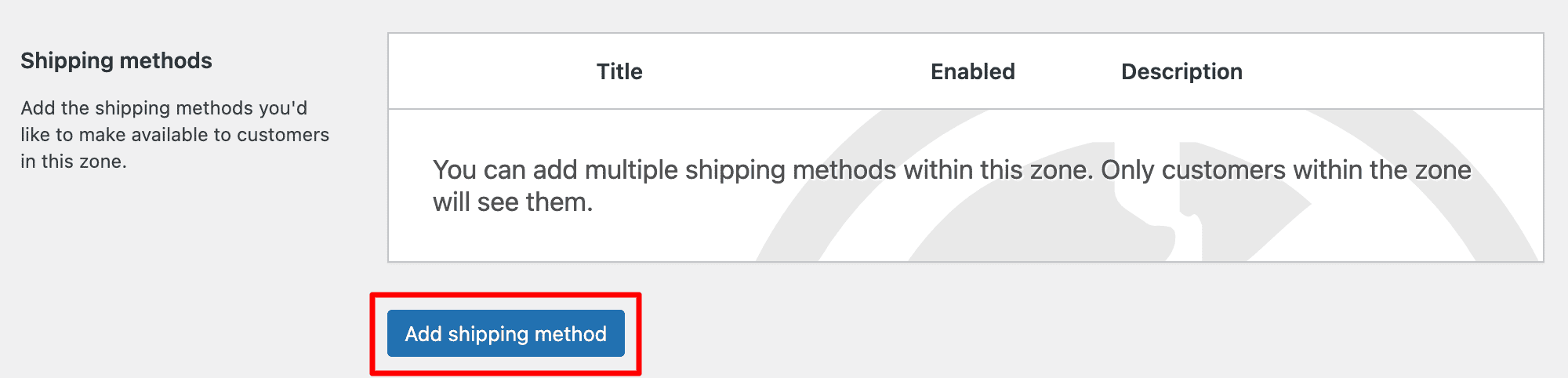 WooCommerce Local Pickup: Add Shipping Method