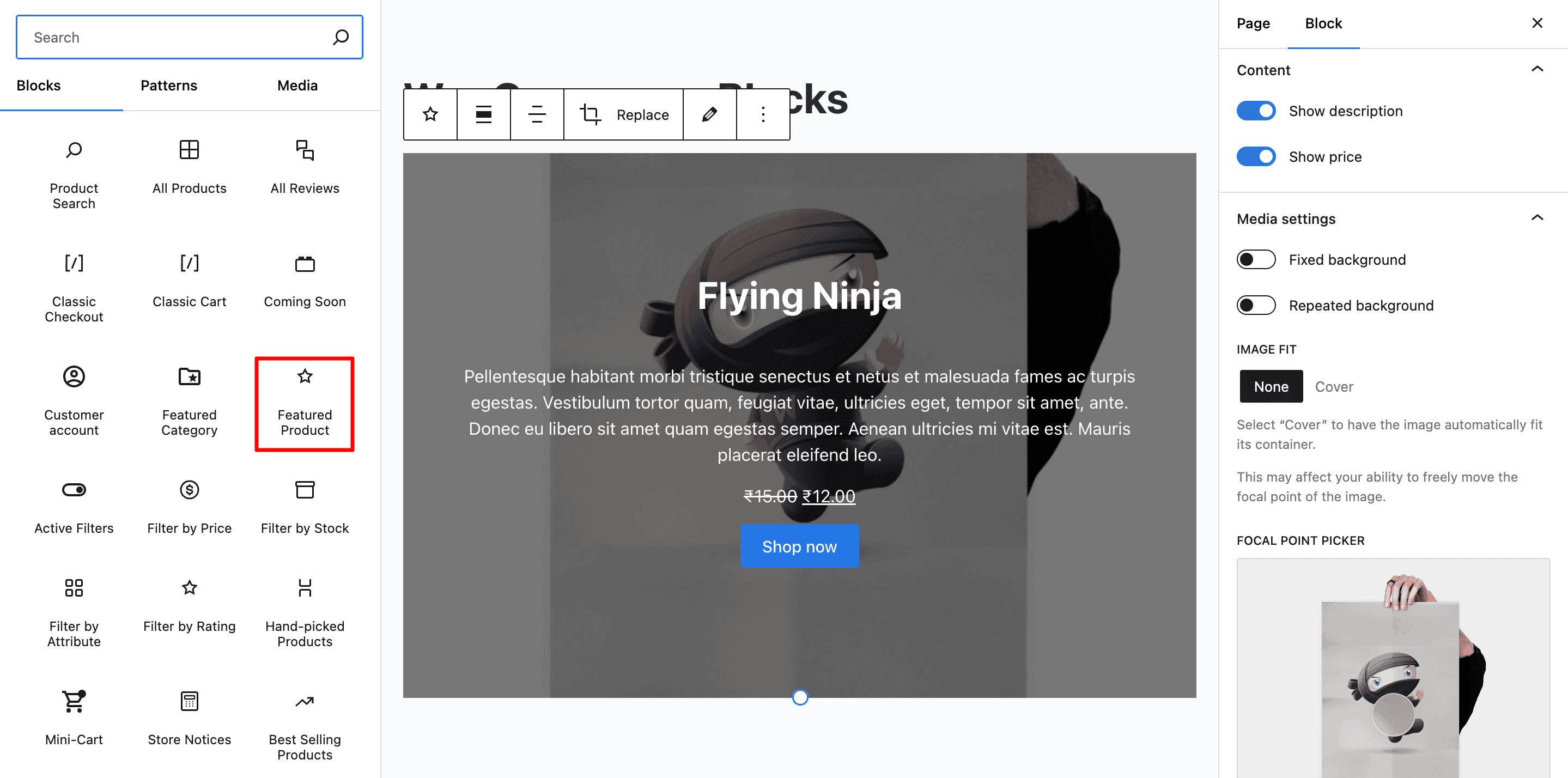WooCommerce Featured Product Block