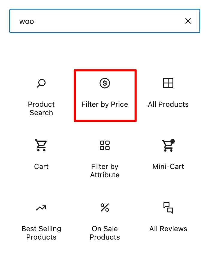 WooCommerce Filter By Price Block