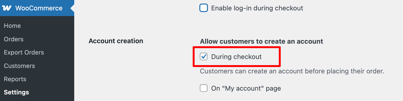 WooCommerce Account: Enable Registration During Checkout