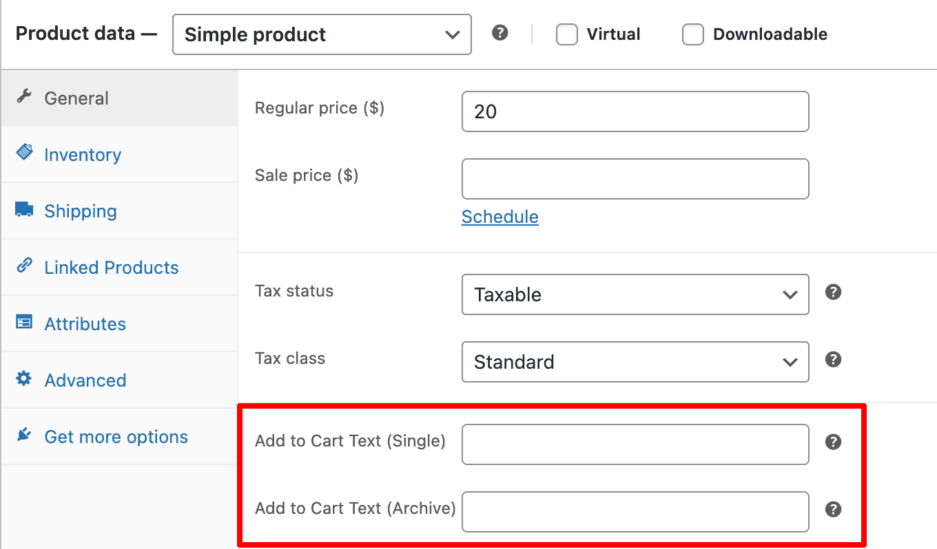Change Individual Product Button Text Fields