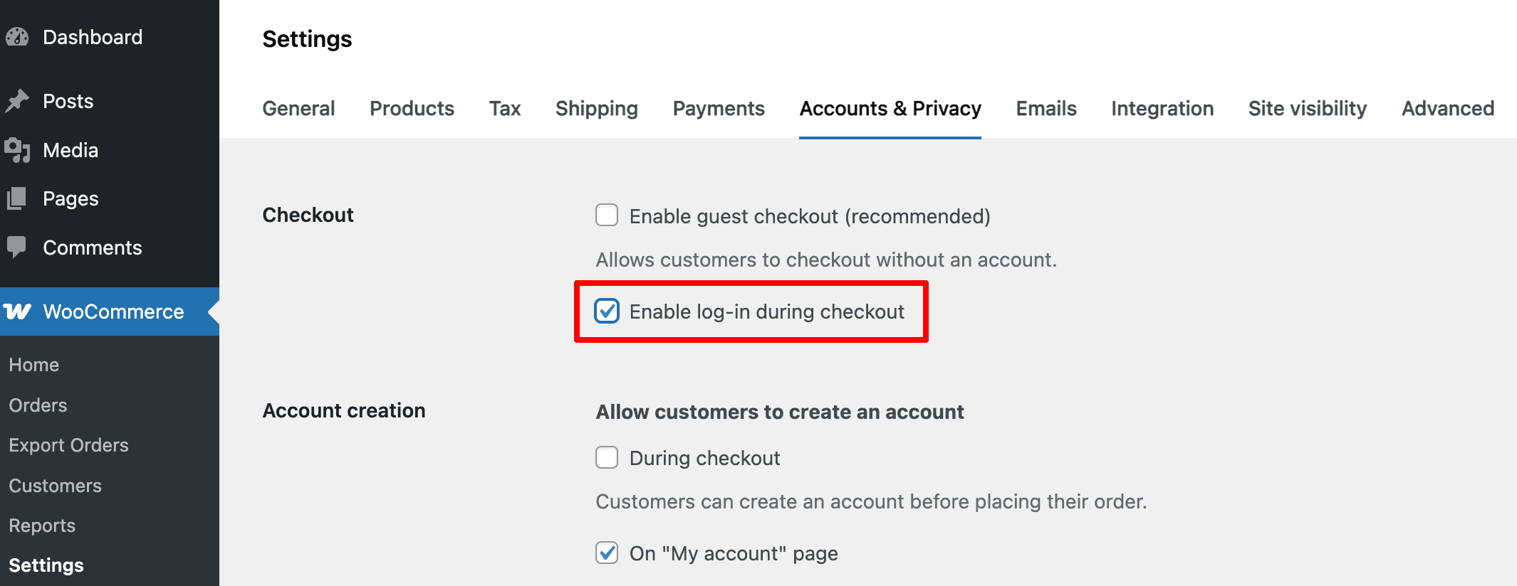 WooCommerce Account: Enable Login During Checkout