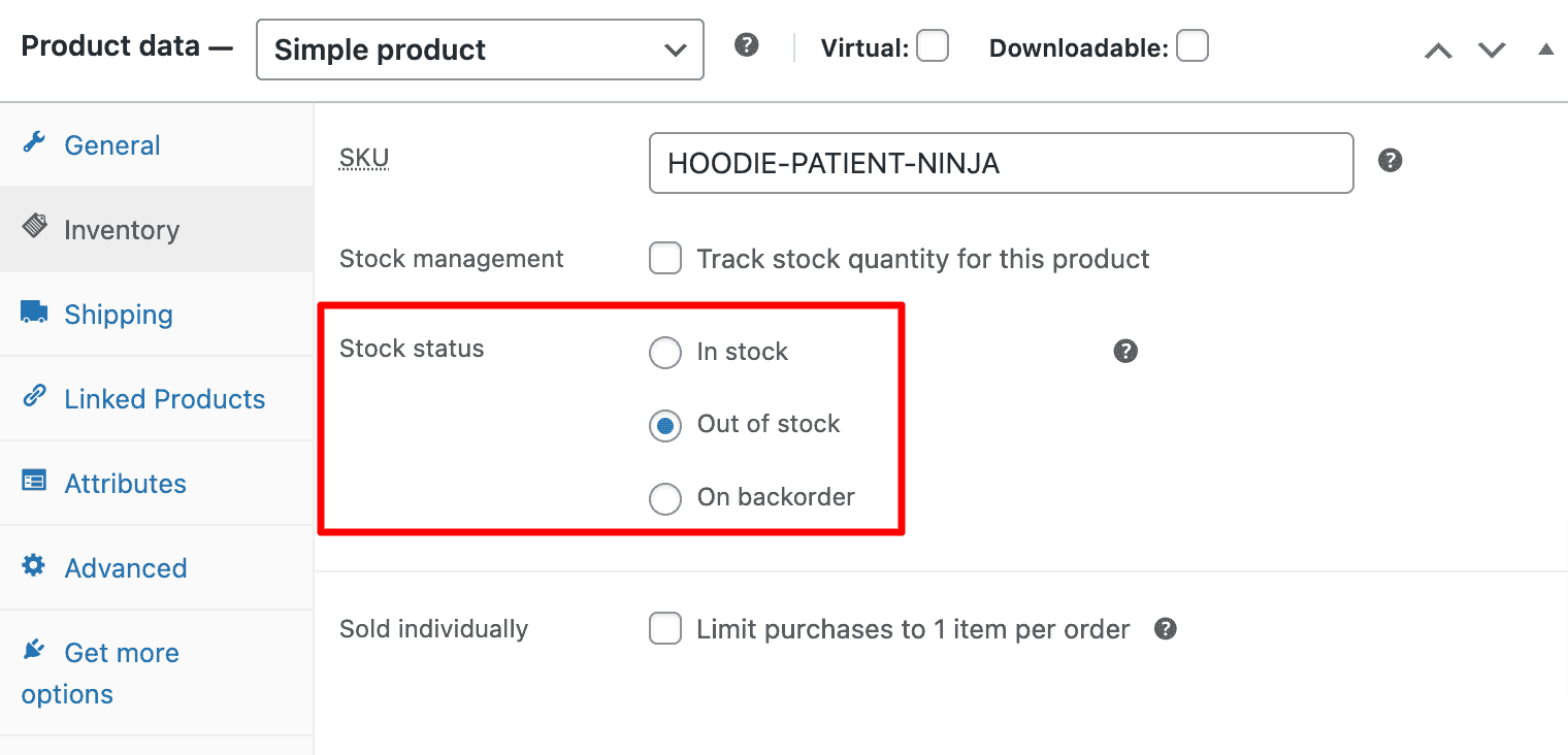 Hide WooCommerce Add to Cart by Making the Product Out of Stock