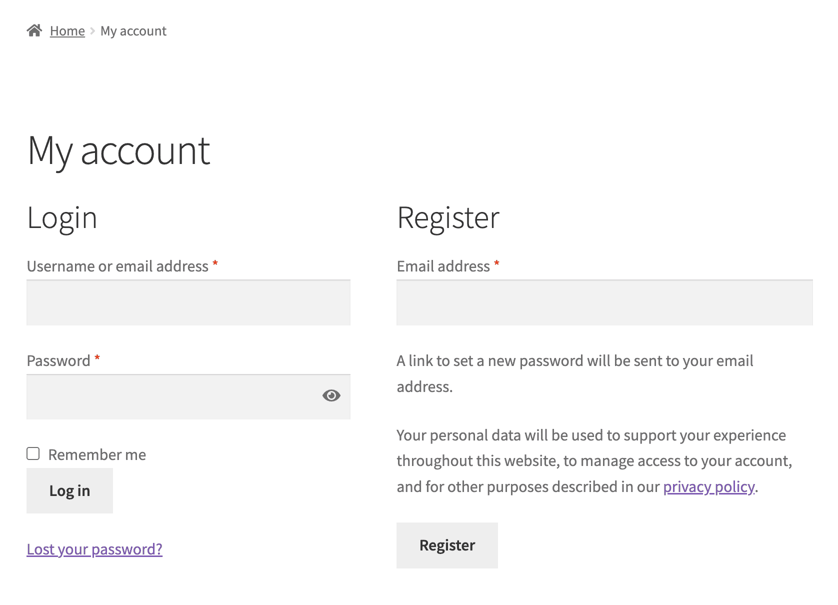 WooCommerce: Display Registration Option on My Account Page