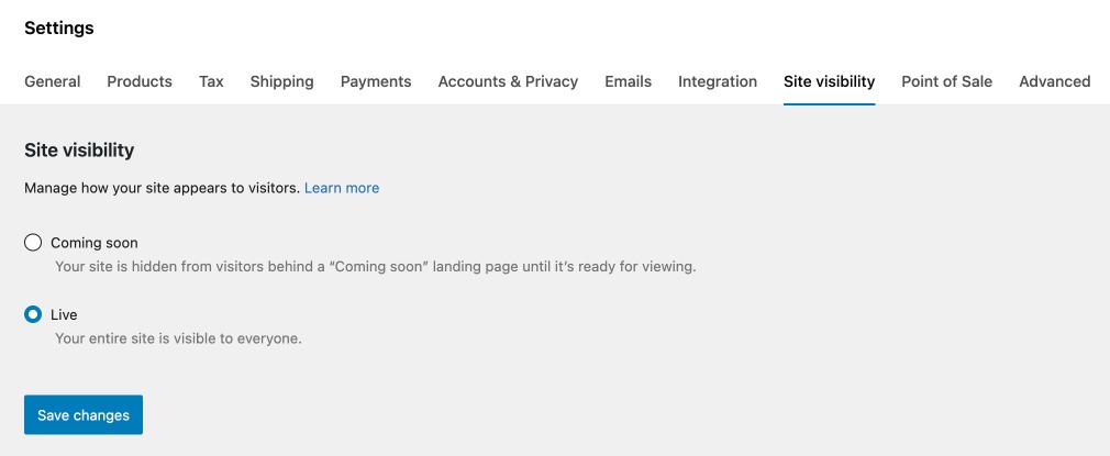 WooCommerce Site Visibility