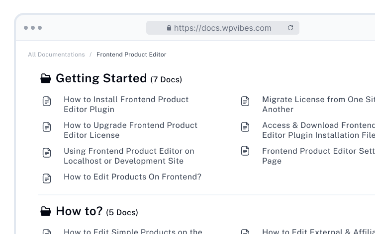 WPVibes plugin documentation and setup guides for easy onboarding and troubleshooting