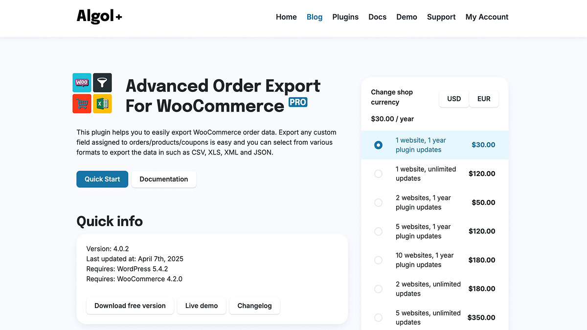 Advanced Order Export for WooCommerce