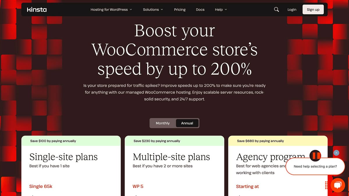 Kinsta woocommerce hosting