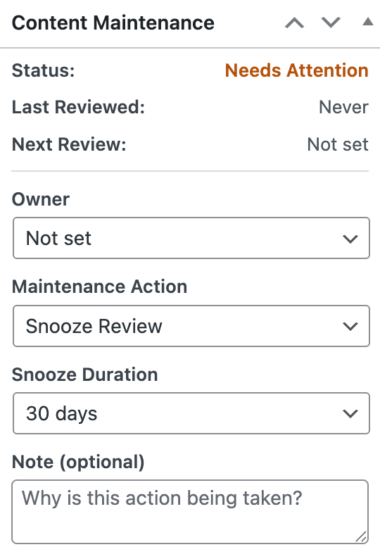 Content Maintenance in Classic Editor