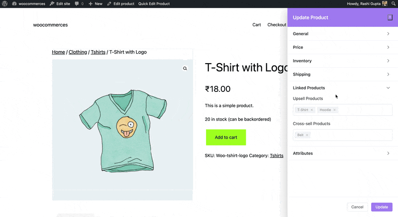 Frontend Product Editor: Linked Products Settings(Upsell)
