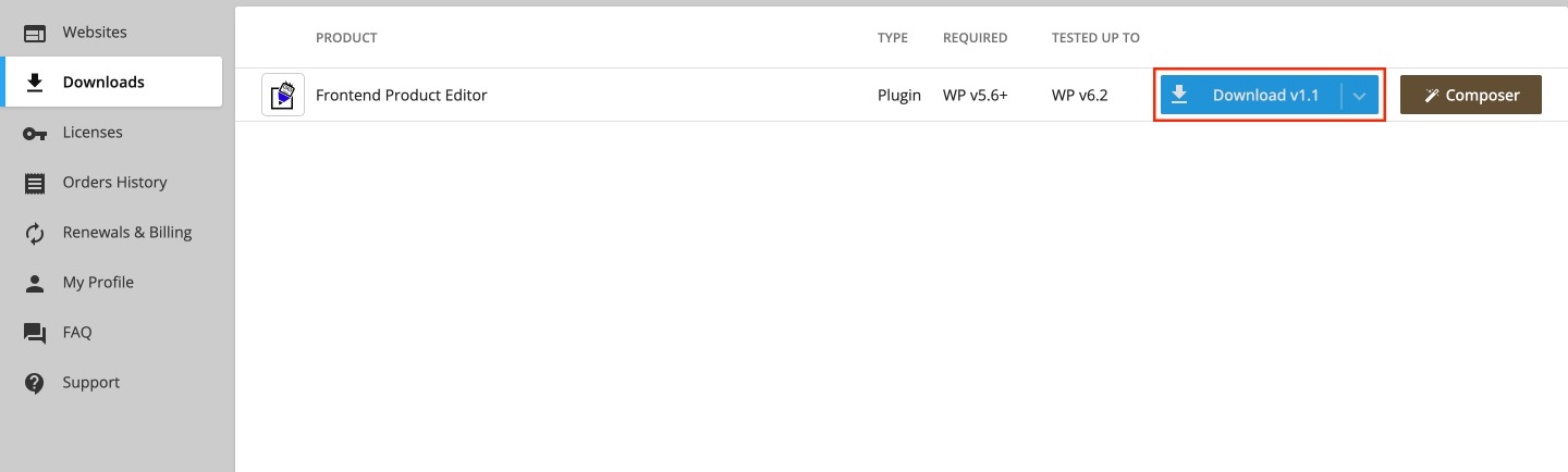 Frontend Product Editor: Plugin File Download Option