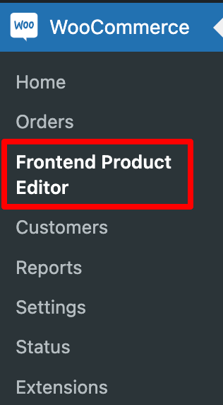 Open Frontend Product Editor Settings