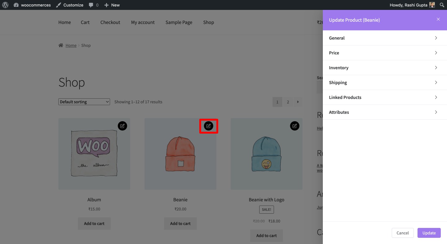 Display Edit Button on WooCommerce Archive Page