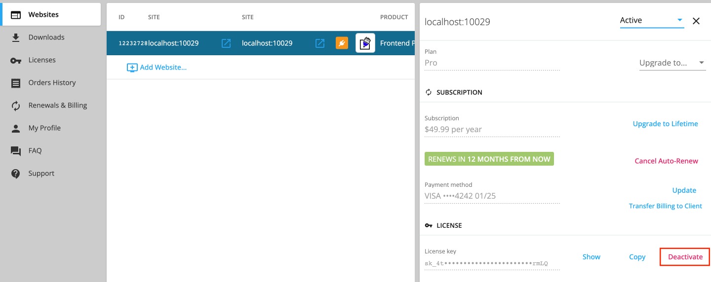 Migrate Frontend Product Editor License to Other Website