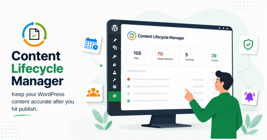 Content Lifecycle Manager dashboard inside WordPress.