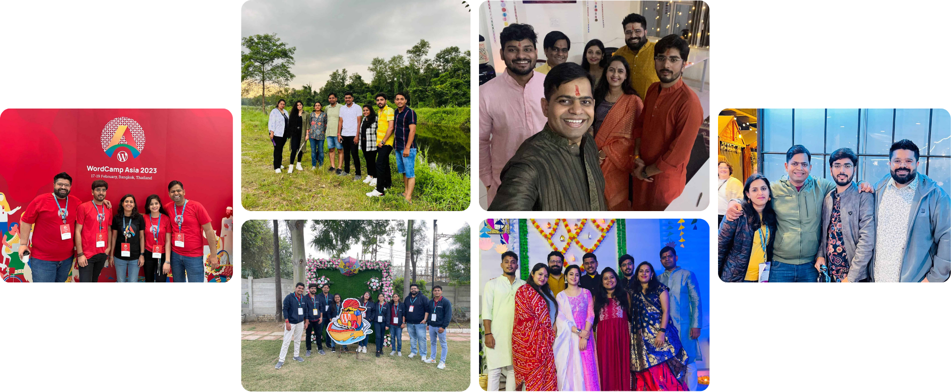 WPVibes team celebrating events and participating in community activities