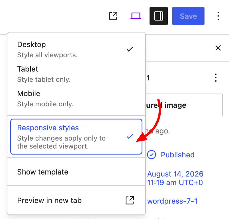 Responsive Styling in WordPress 7.1