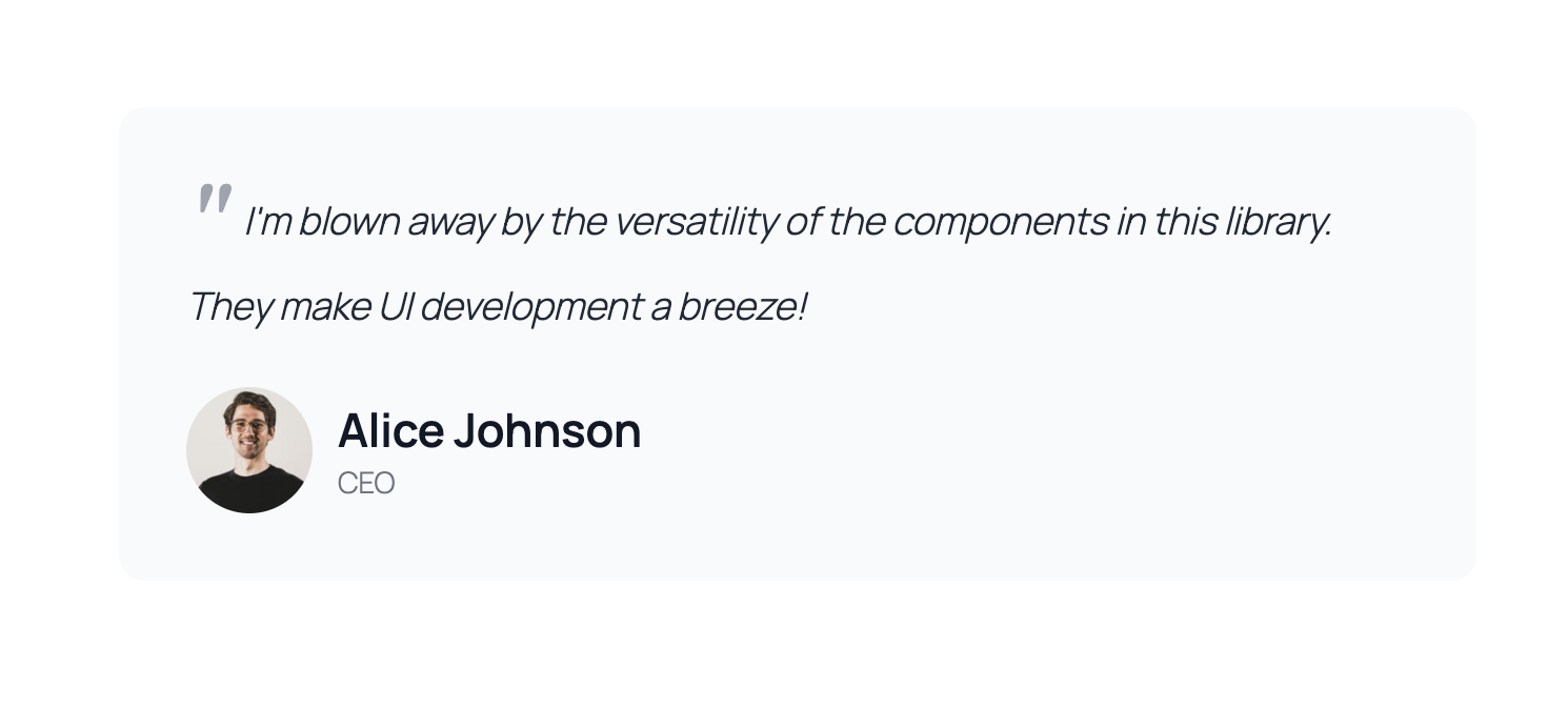Testimonial block rendered on the frontend