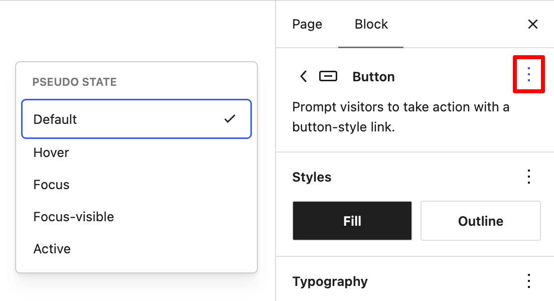 WordPress Pseudo States Styling